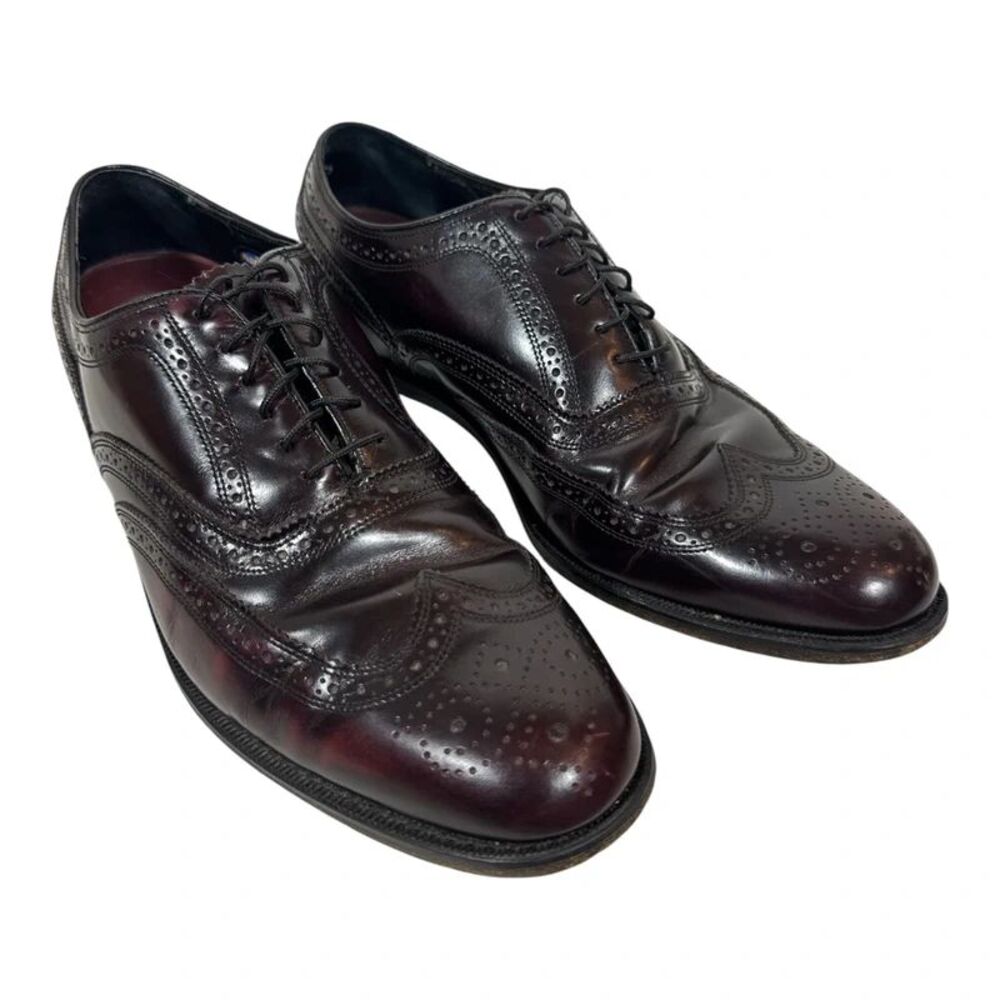 Lexington Burgundy Leather Wingtip Oxford Dress Shoes